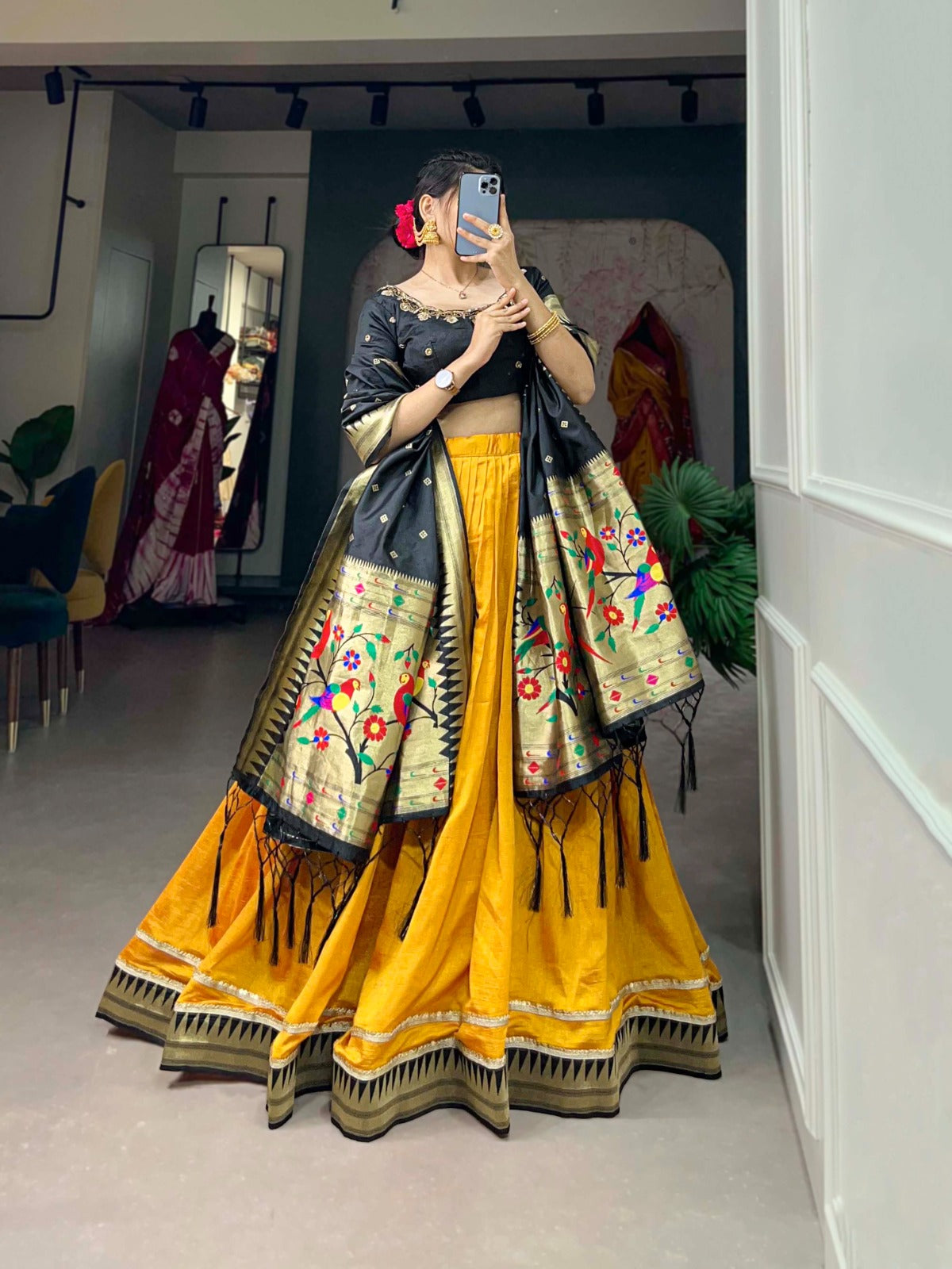 Ethereal Elegance Vichitra Silk Lehenga Choli